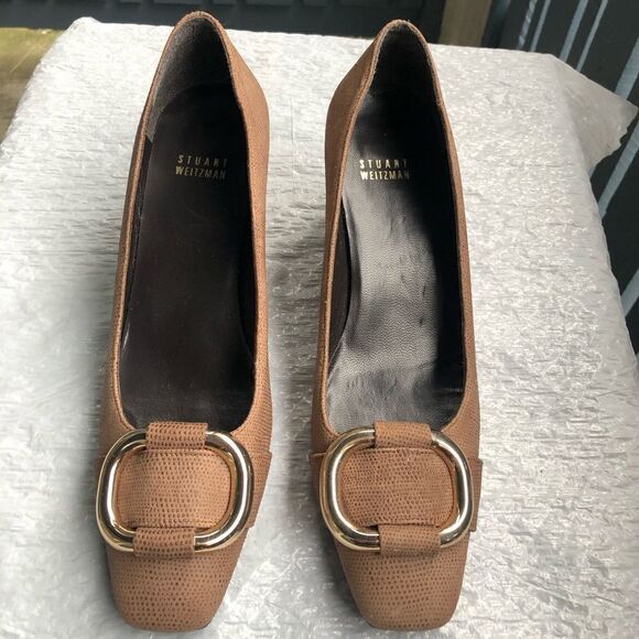 Stuart Weitzman Women’s Brown/ Tan Heels Sz 8 US - Picture 4 of 8